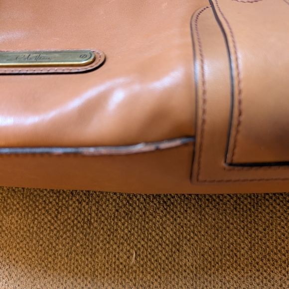 cole Haan Brown Leather Handbag with Scarf Accent - Picture 11 of 16